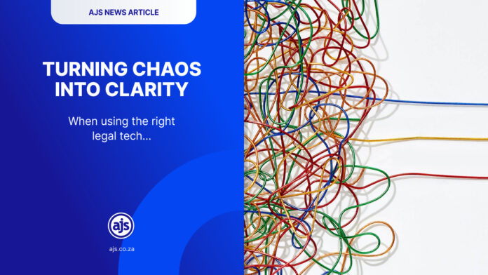 Turning Chaos into Clarity 2 chaos into clarity with legal tech by AJS
