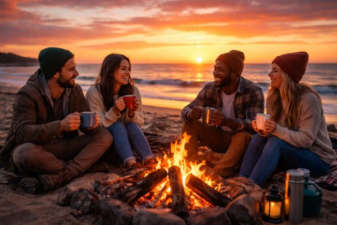 Fireside chat still on beach in holiday mode