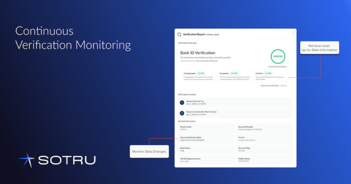 Continuous Verification Monitoring with SOTRU Continuous Verification Monitoring with SOTRU