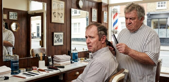 telling barber about holiday to Italy telling barber about holiday to Italy