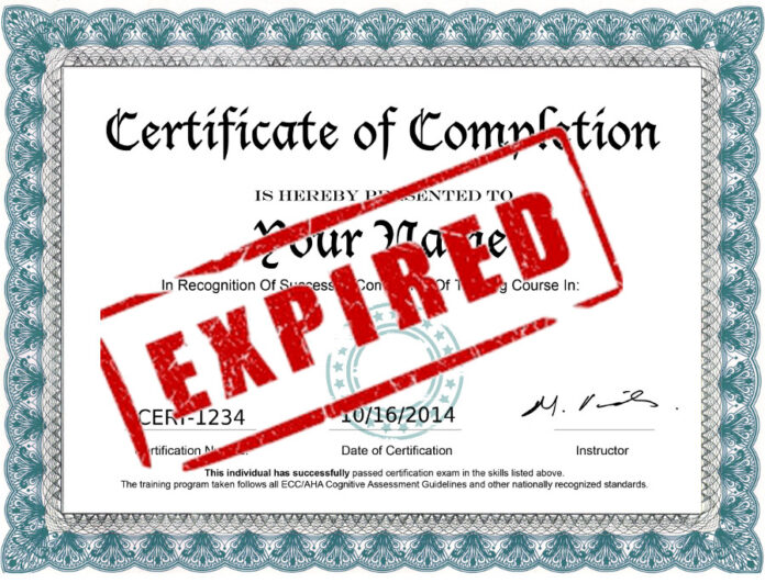 Certification Expired